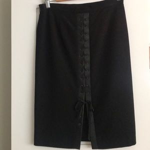 BCBG Max Azaria  back lace-up pencil skirt